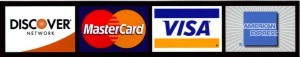 Credit Card Logos. Left to Right: Discover, Mastercard, Visa, American Express